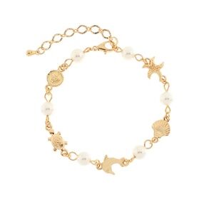 Mixed Pearl & Sealife Charm Bracelet